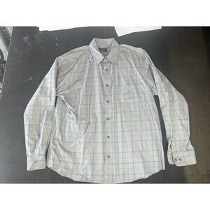 Eddie Bauer Large Relaxed Fit Button Down Long Sleeve‎ Shirt Blue Red Plaid